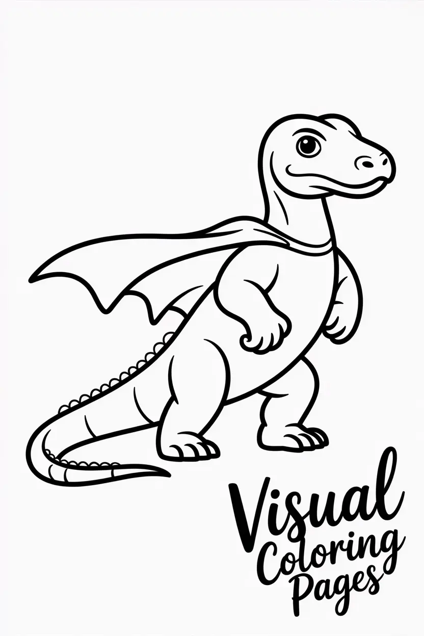 komodo dragon standing on two legs like a superhero with a cap
