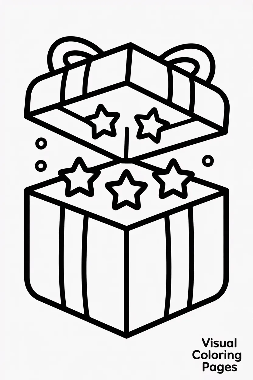 magical gift box glowing with stars inside