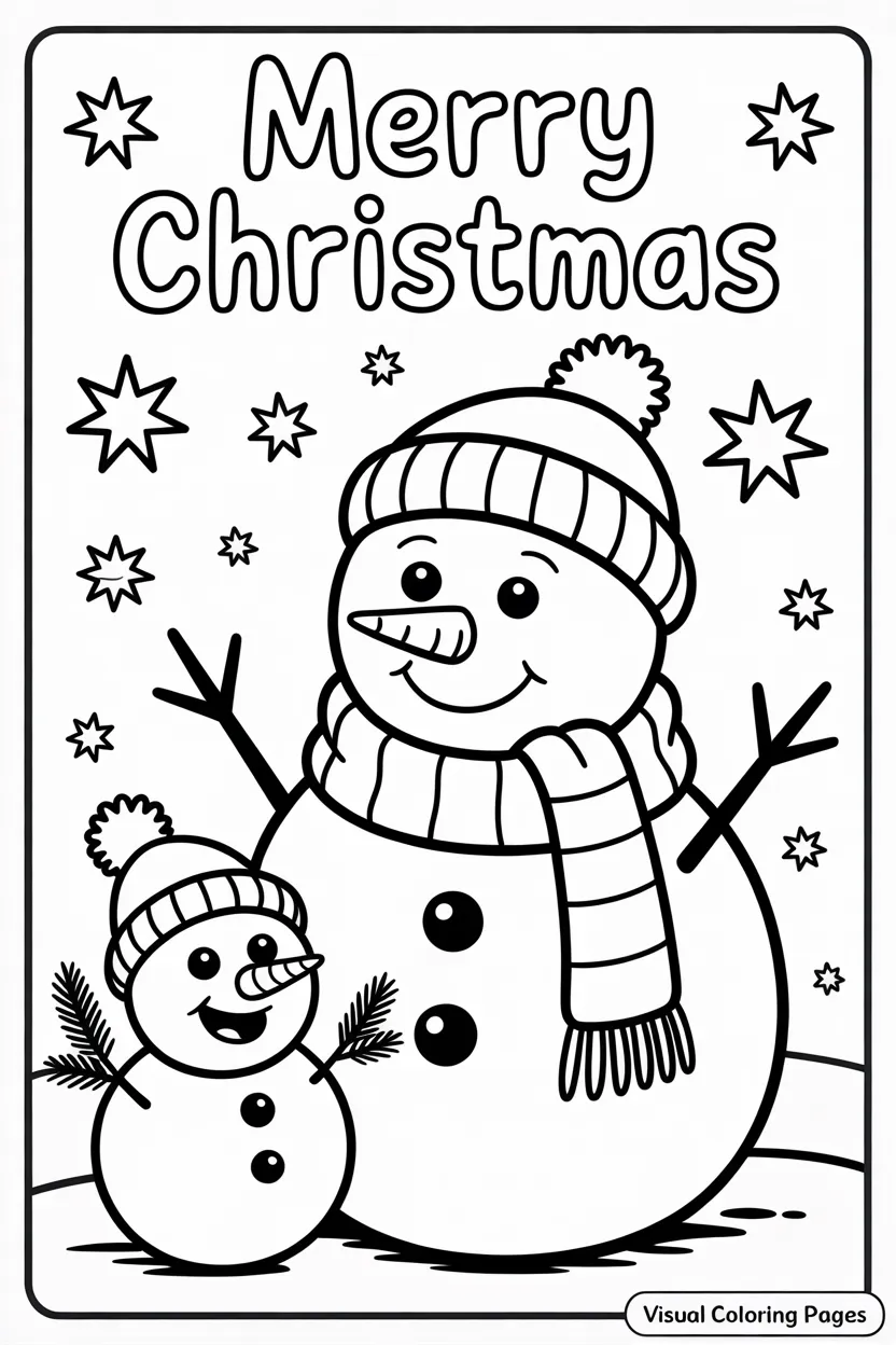 magical looking young snowman to color