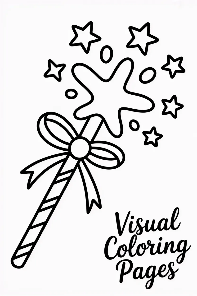 magical snow wand with stars and ribbons