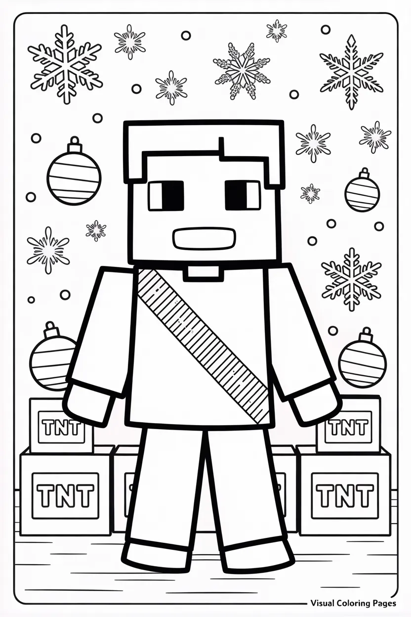 minecraft themed elf on the shelf coloring sheet