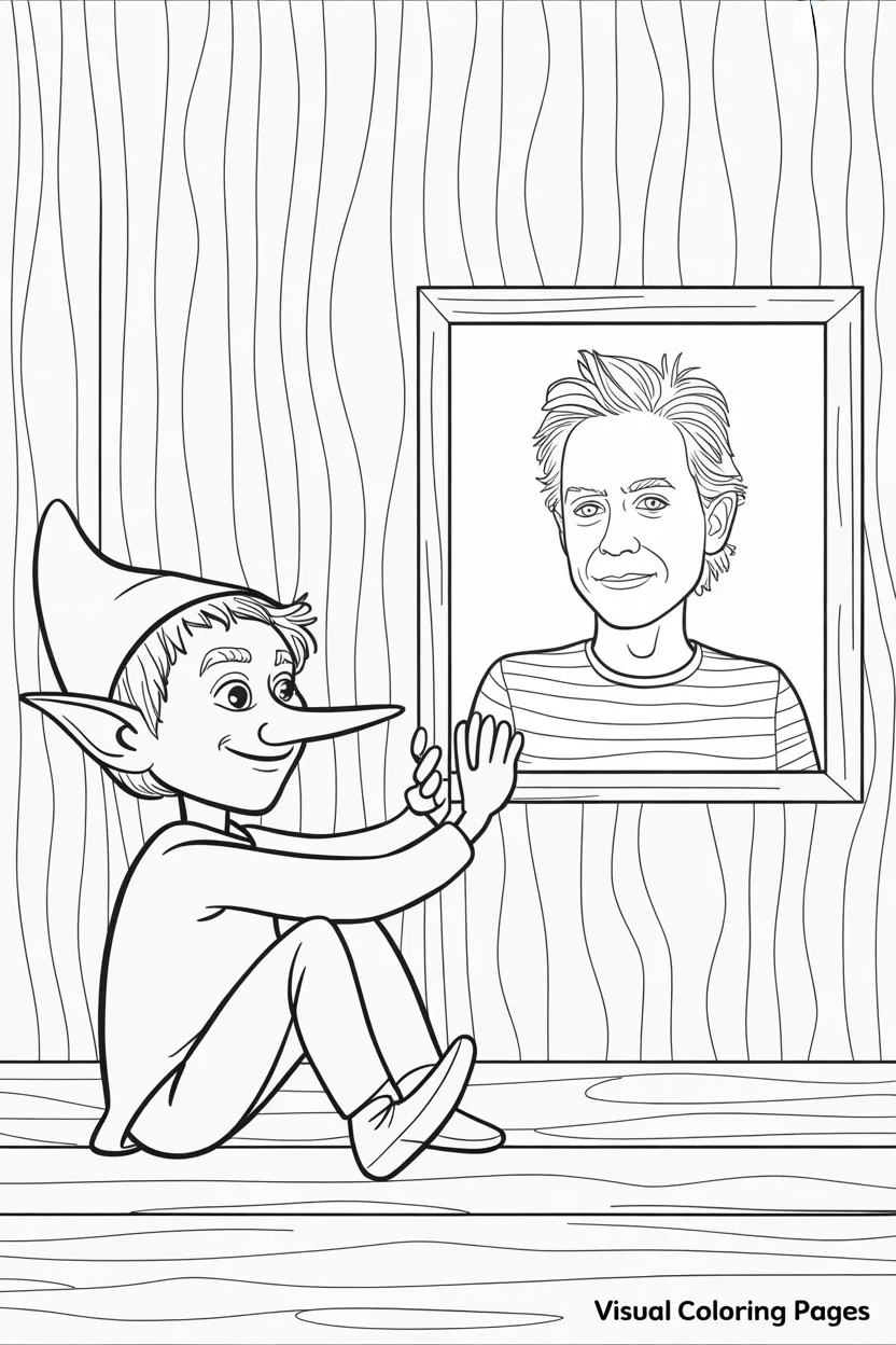 mischievous elf on the shelf pulling a prank