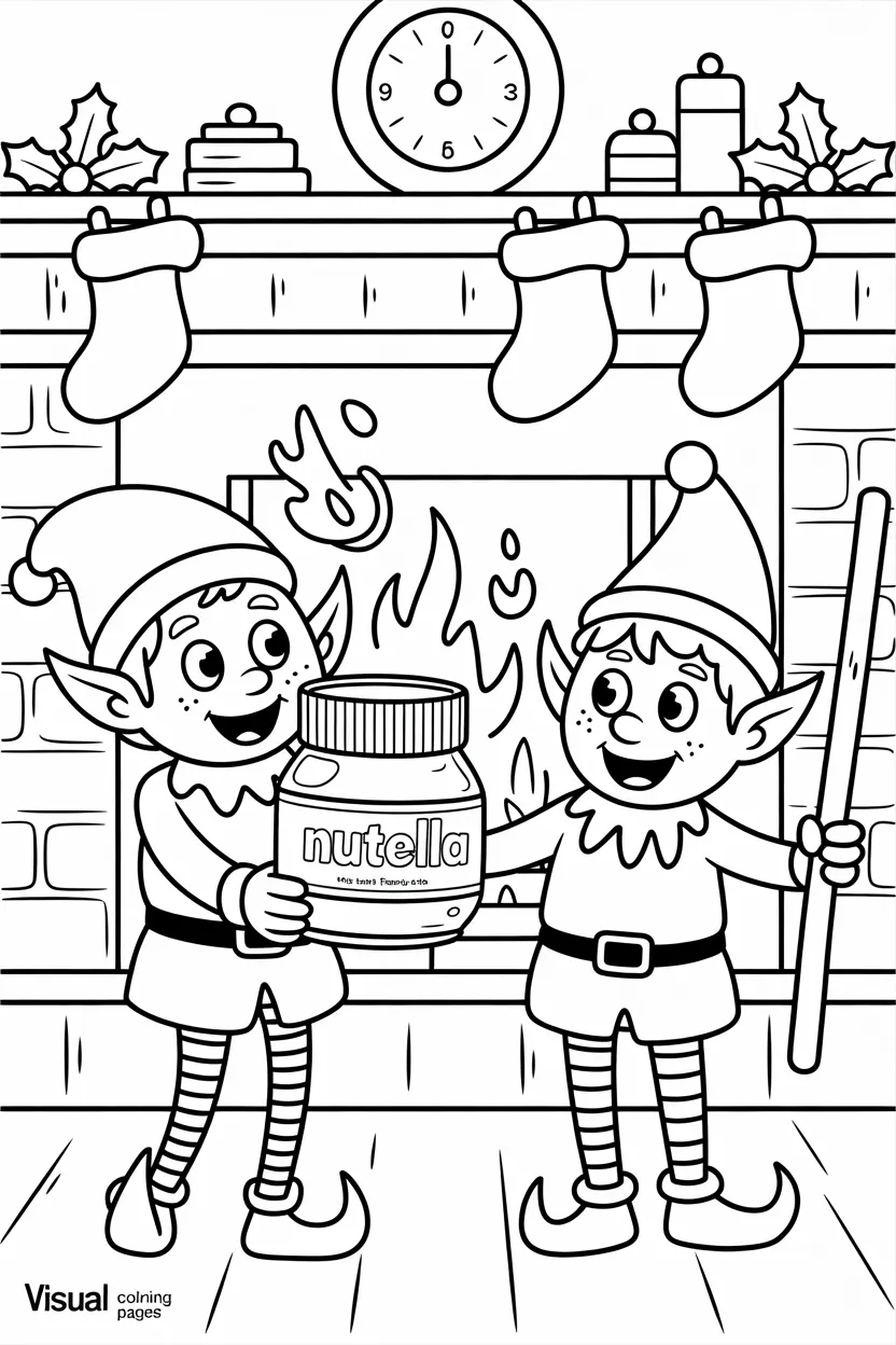 naughty elf on the shelf eating nutella