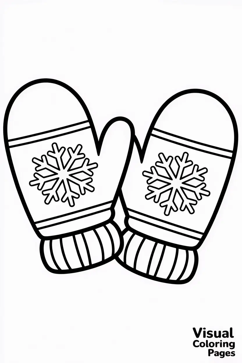 pair of mittens with snowflake designs