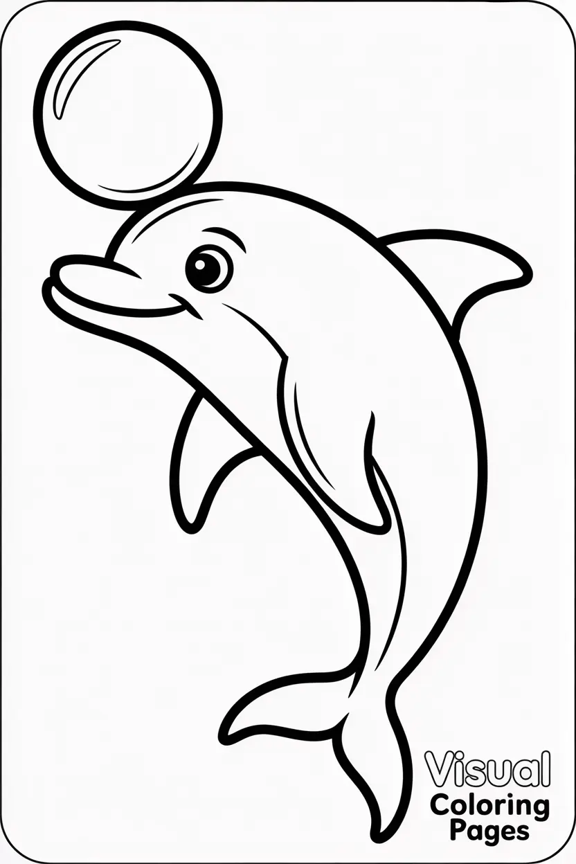 playful dolphin balancing a ball on its nose