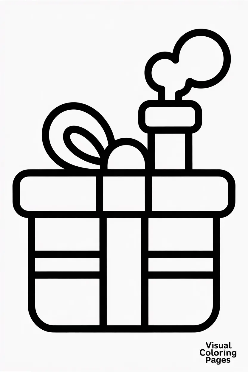 present shaped house with a chimney and smoke