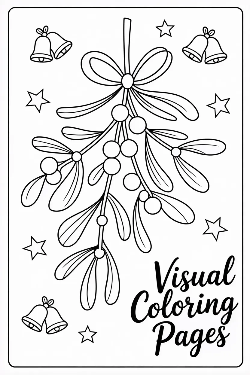 realistic looking mistletoe to color