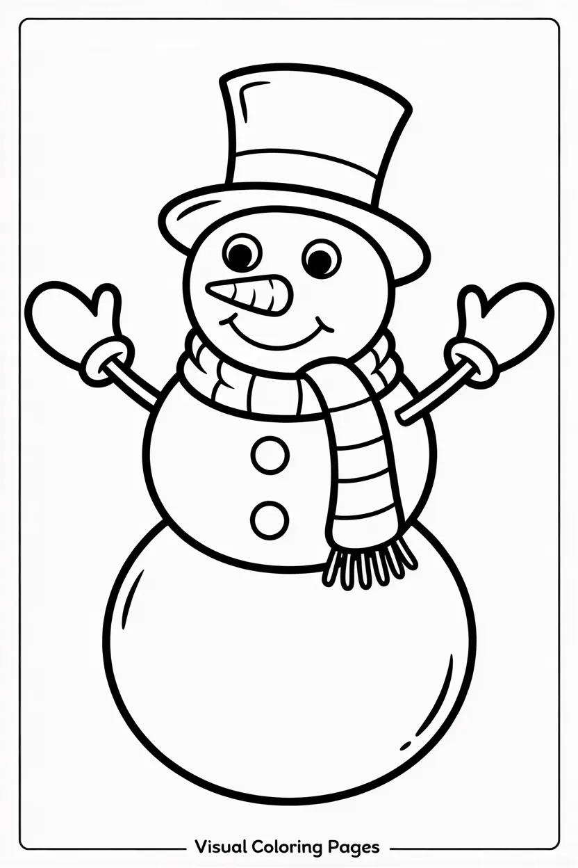 realistic looking snowman to color for preschoolers