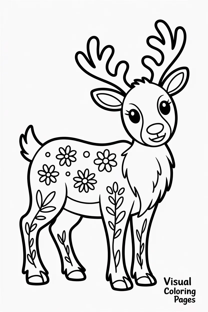reindeer body decorated with stripes and stars