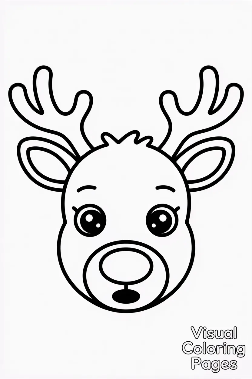 reindeer face close up with big eyes and antlers