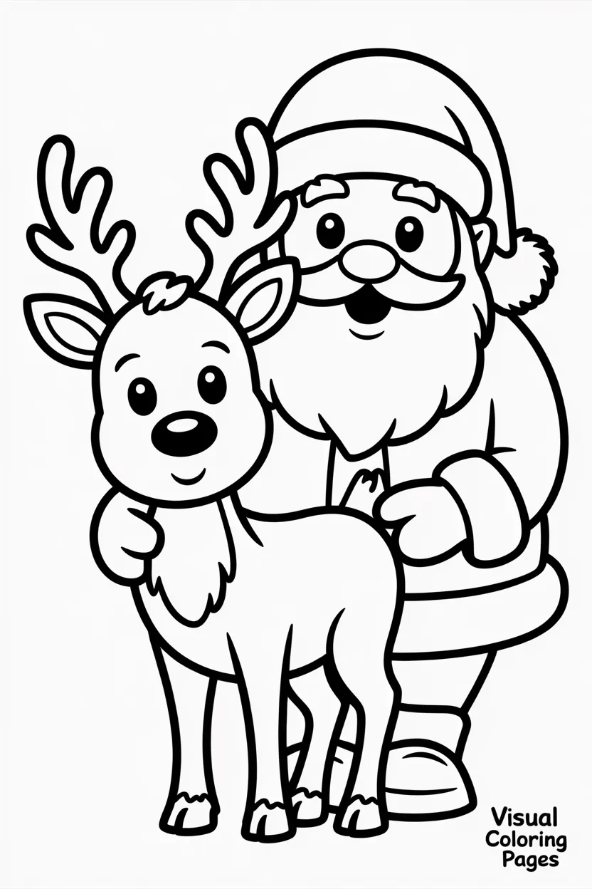 reindeer standing beside santa claus