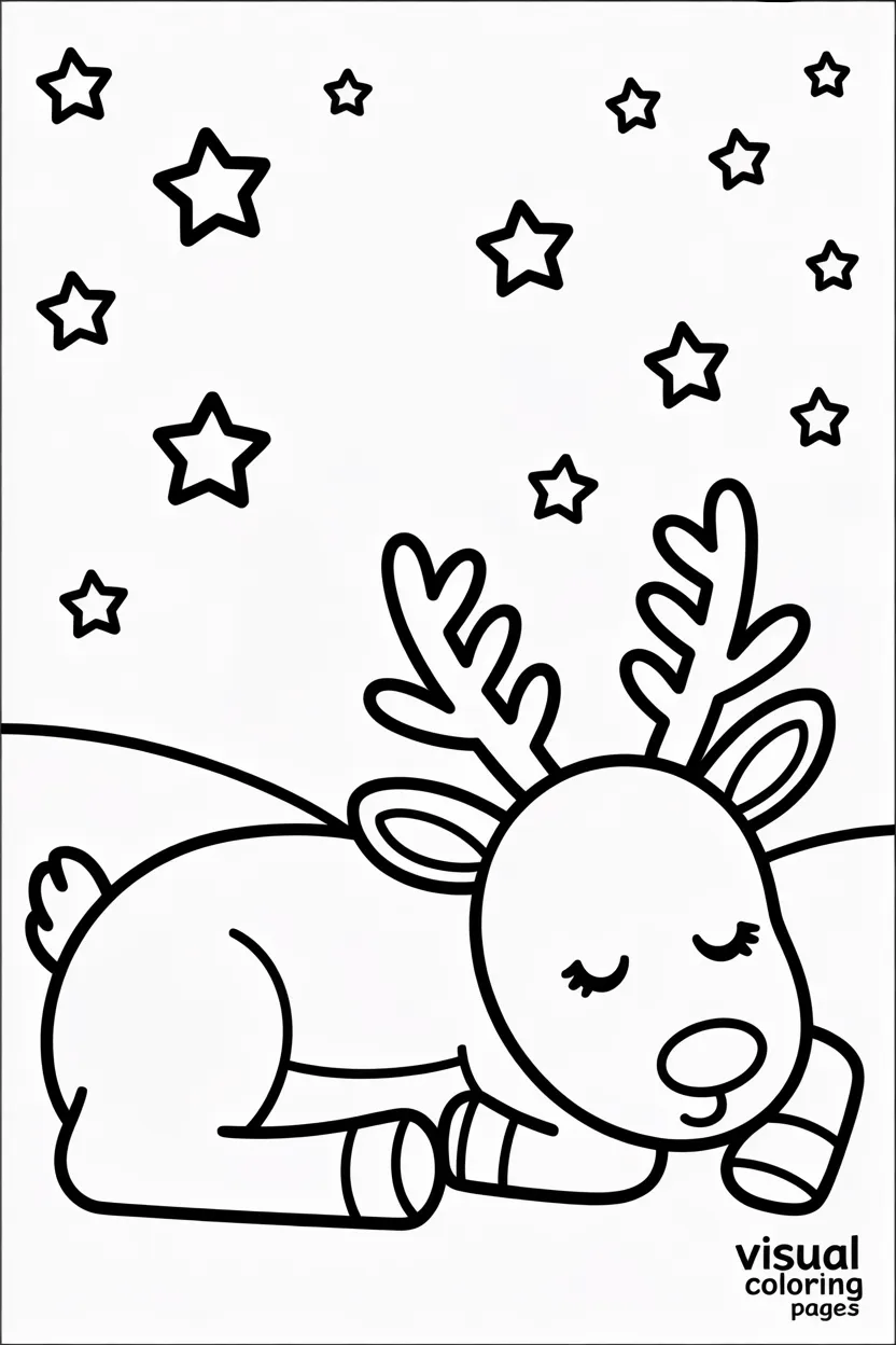 reindeer surrounded by glowing stars