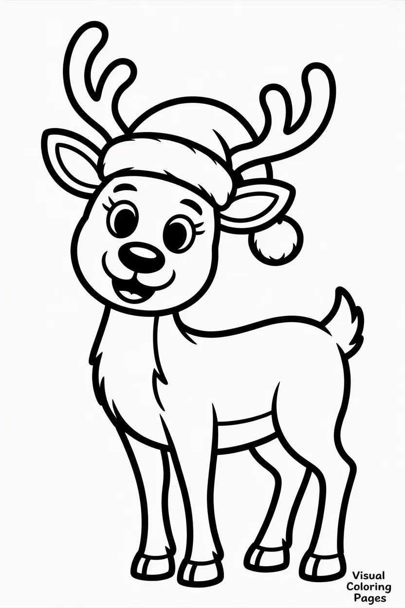 reindeer wearing a santa hat
