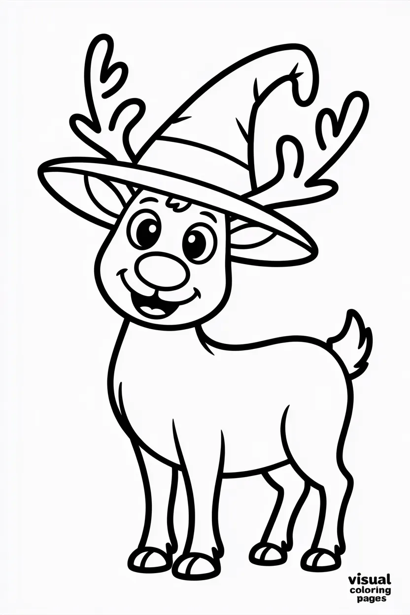 reindeer wearing a wizard hat
