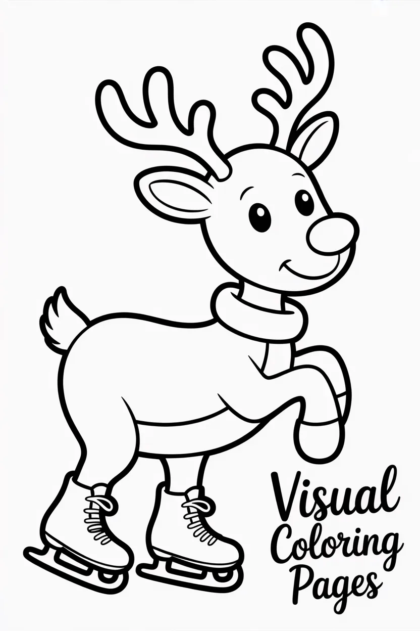 reindeer wearing ice skates