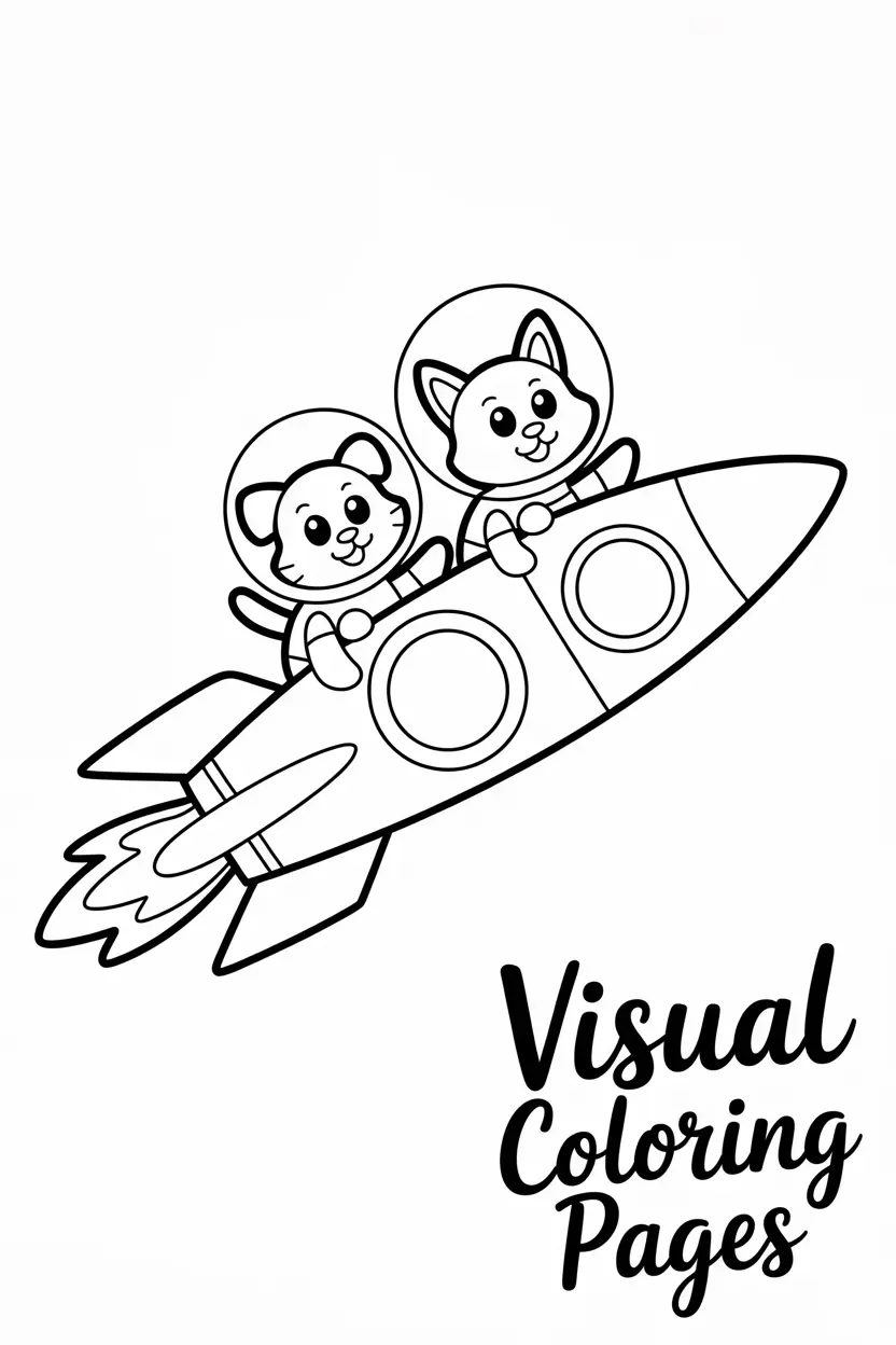 rocket carrying animals dog cat as astronauts