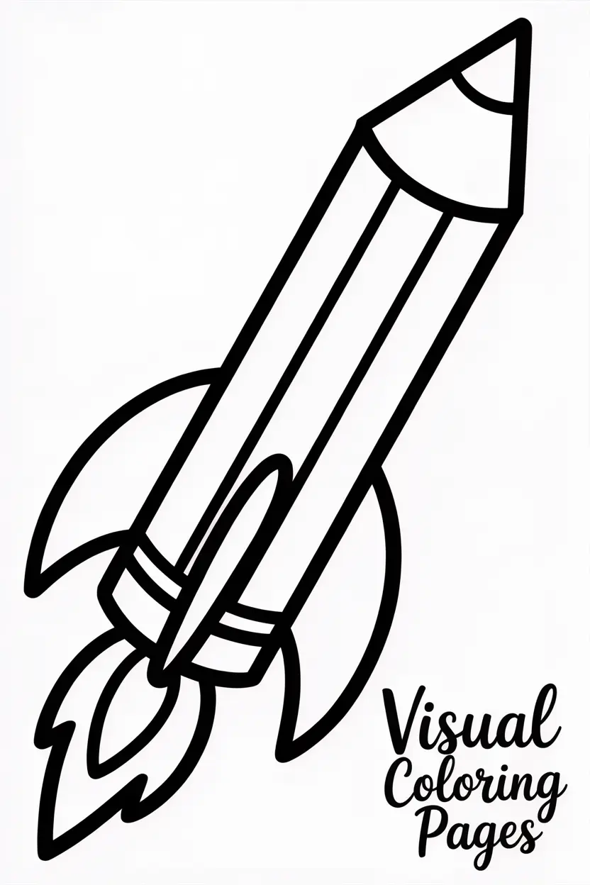 rocket shaped like a pencil