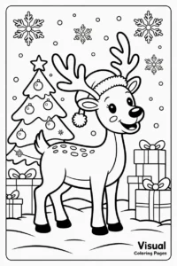 rudolph wearing collar with bells coloring sheet