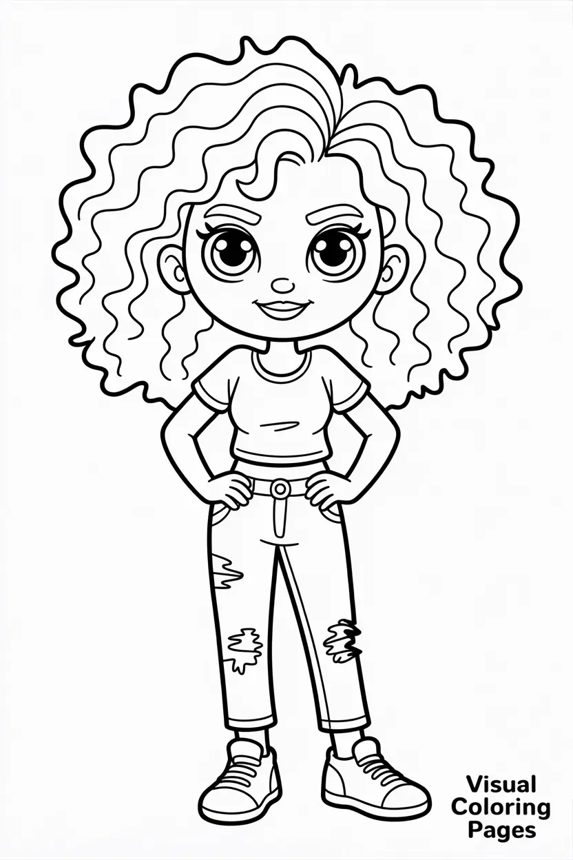 sassy baddie girl with curly hairs