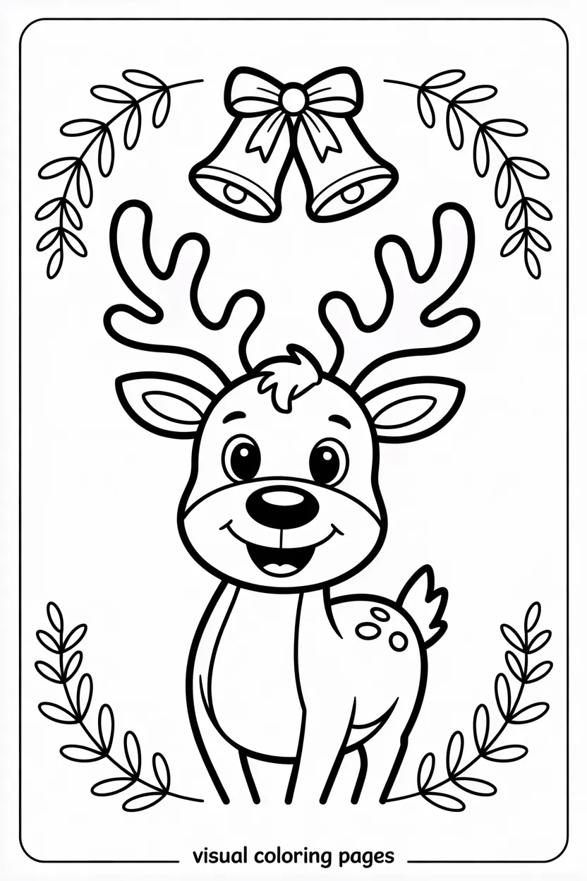 simple rudolph face template and coloring page