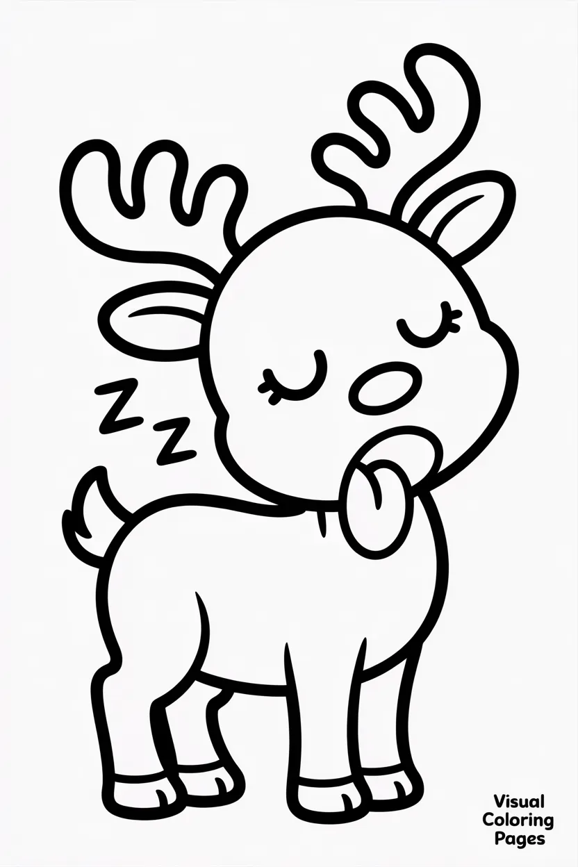 sleepy reindeer yawning