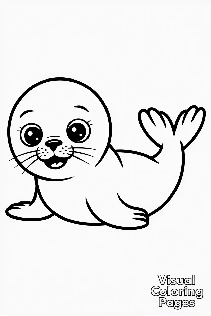 smiling baby seal lying on its belly