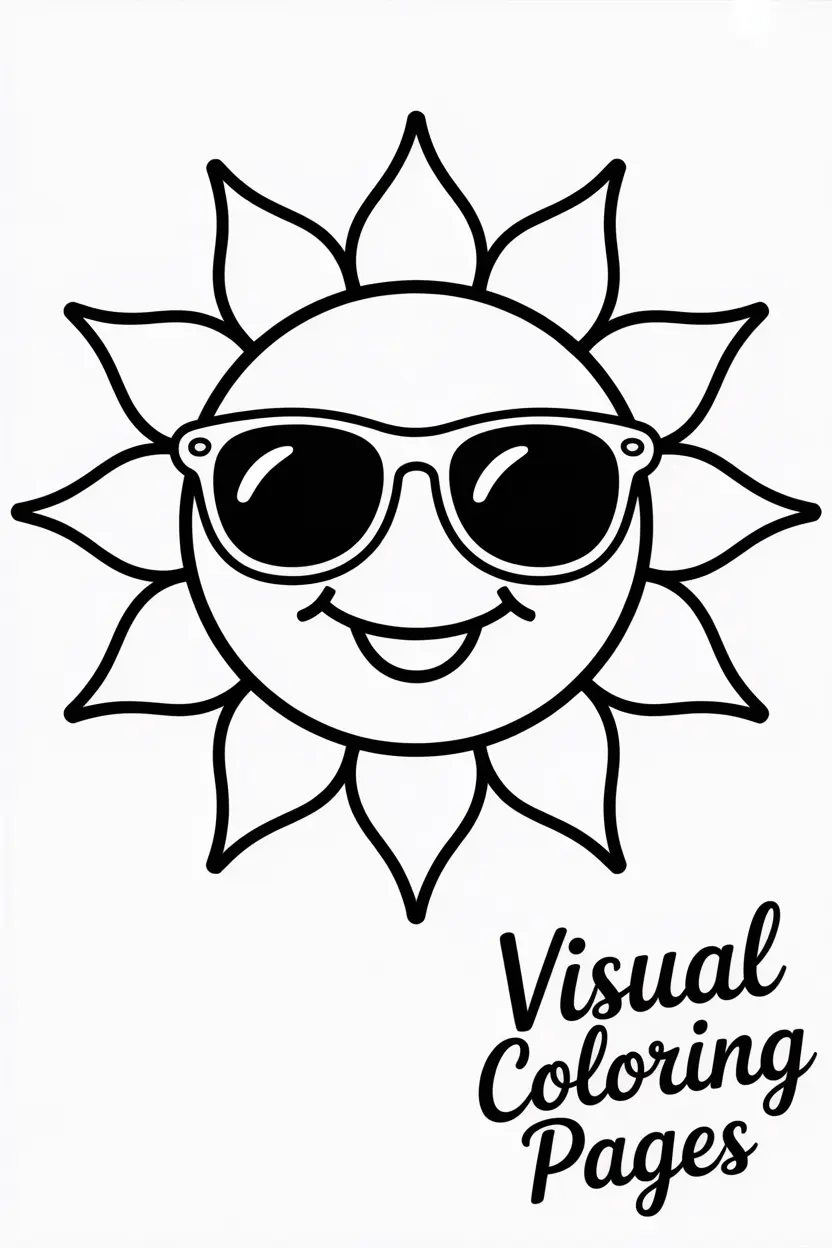 smiling sun wearing sunglasses