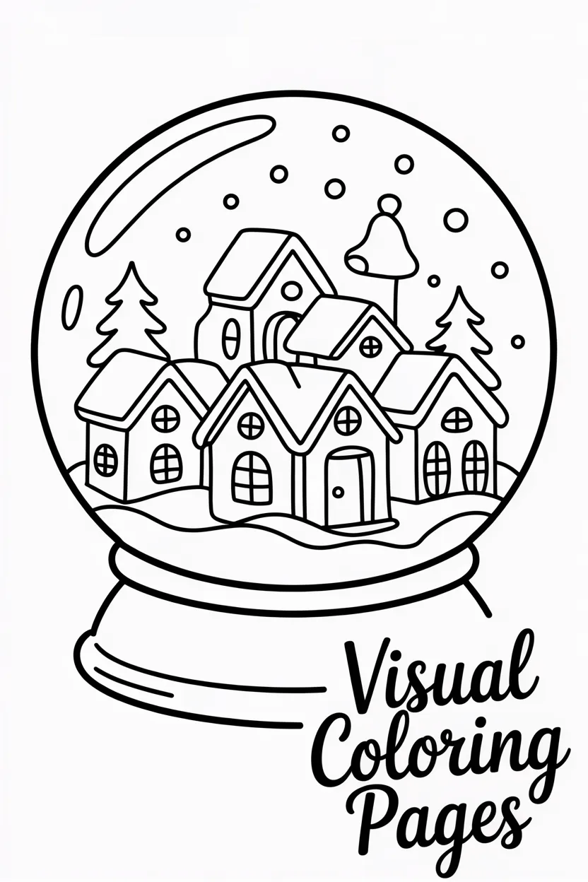 snow globe with a tiny christmas village inside