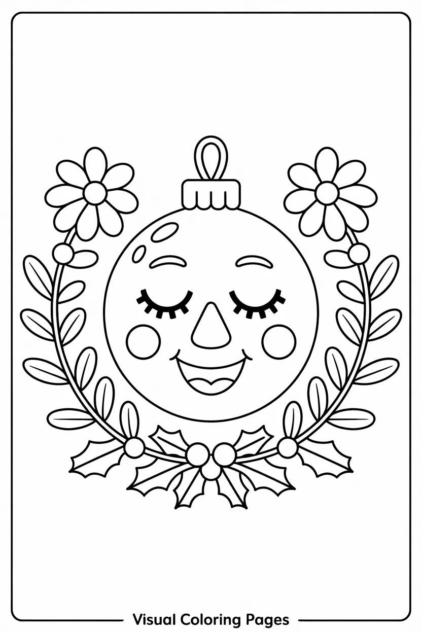 snowman christmas ornament to color