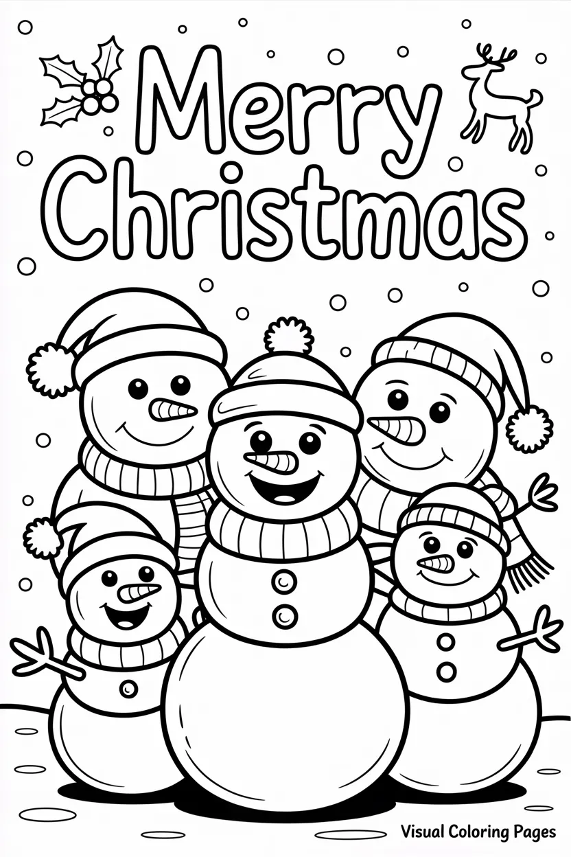 snowman family coloring sheet
