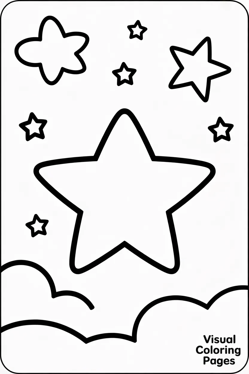 starry night sky with one big shining star