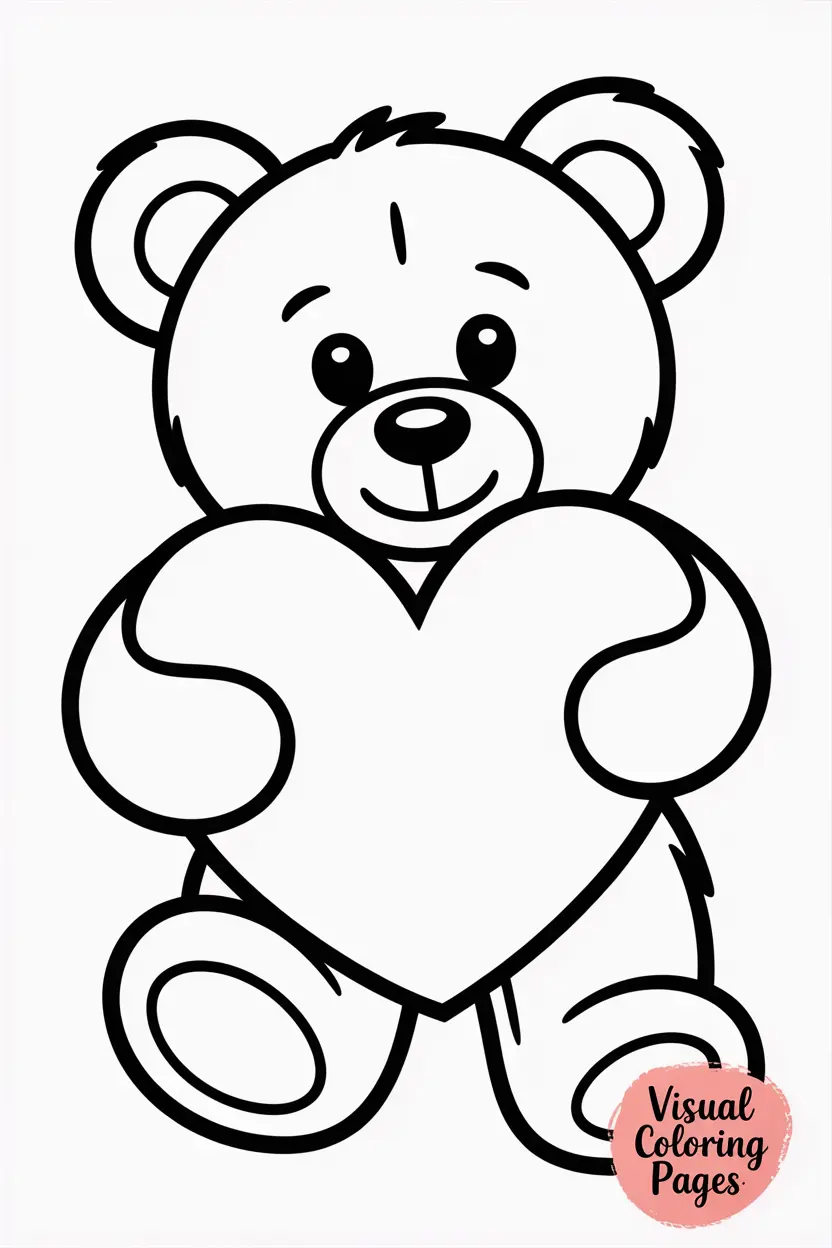 teddy bear hugging a big heart coco