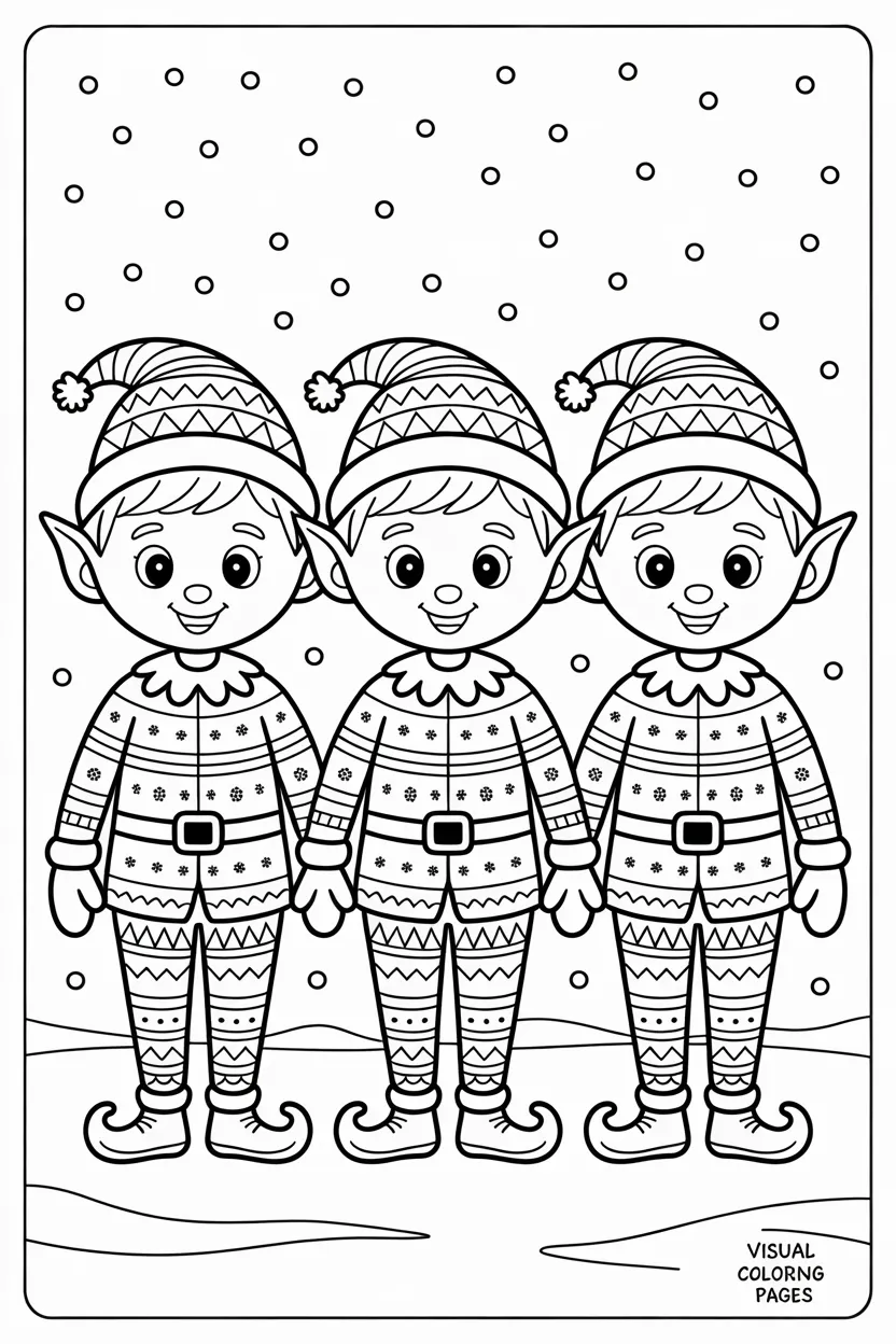 three elves on the shelf wearing pyjamas
