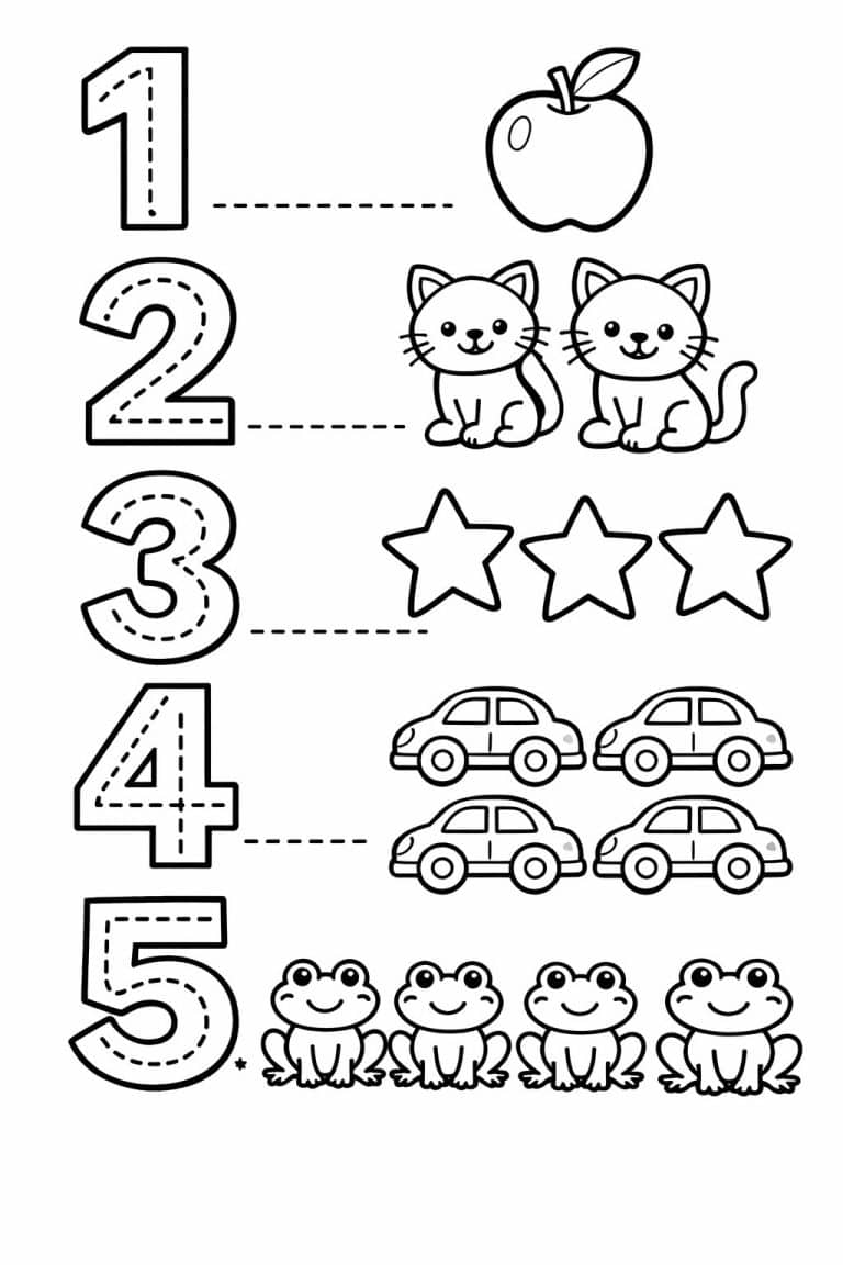 Free Counting Tracing Worksheets for Preschoolers