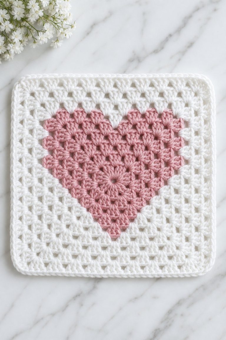 Free Heart Granny Square Crochet Pattern for Beginners — Step by Step