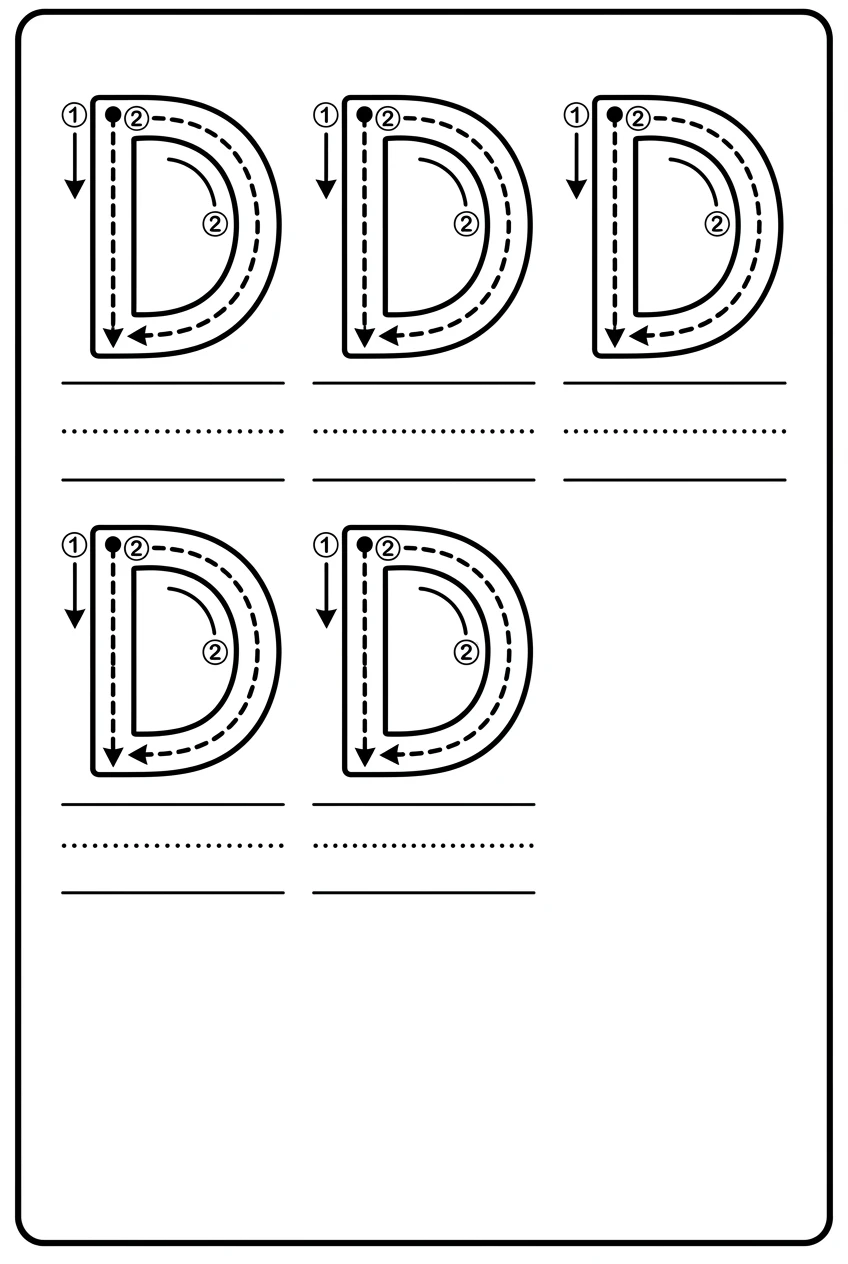 Free Uppercase and Lowercase Letter D Worksheets PDF worksheet 1