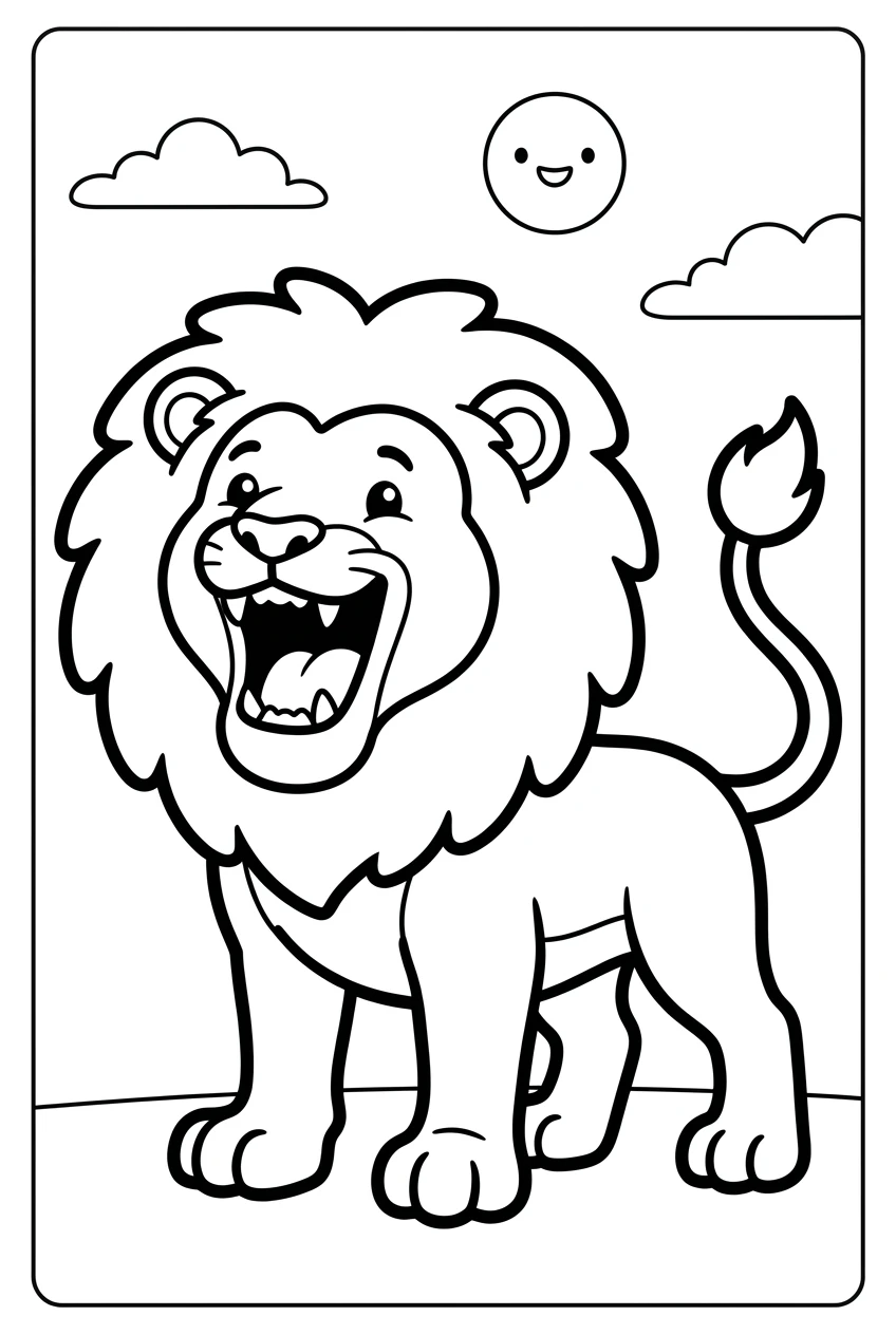 Roaring Lion King Coloring Page