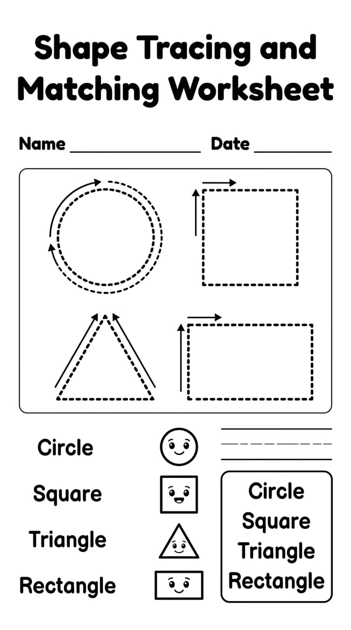 Shape Tracing Lines for Preschool Pencil Control