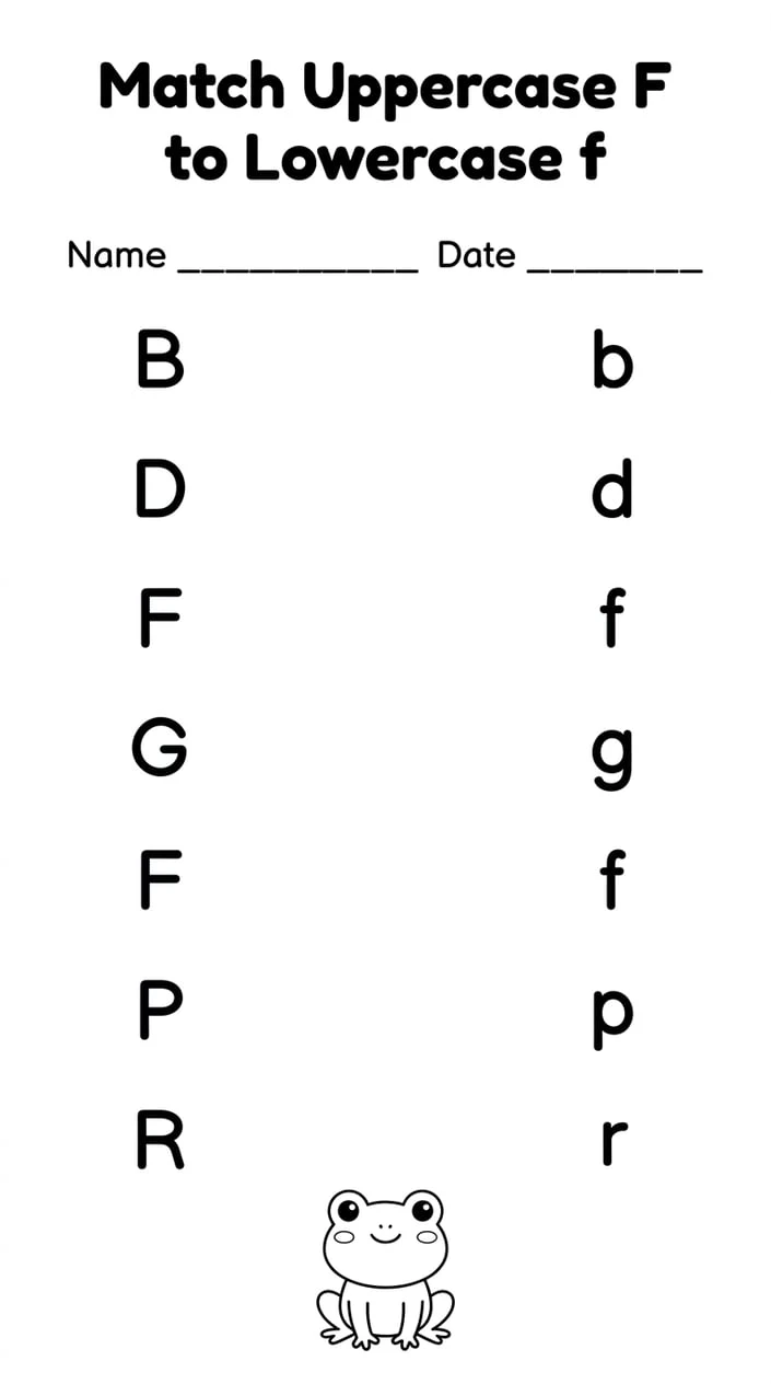 Uppercase and Lowercase Letter F Matching Activity