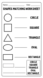 Matching Shapes to Their Names Word Activity