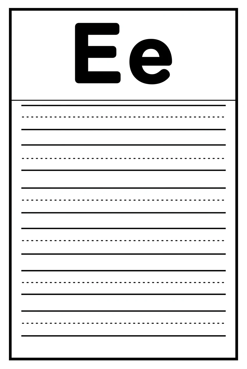 Free Letter E Writing Practice Worksheet