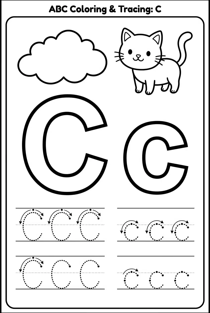 Free Uppercase and Lowercase Letter C Worksheets Printable worksheet 5