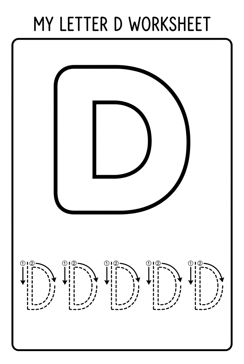 Free Uppercase and Lowercase Letter D Worksheets PDF worksheet 5