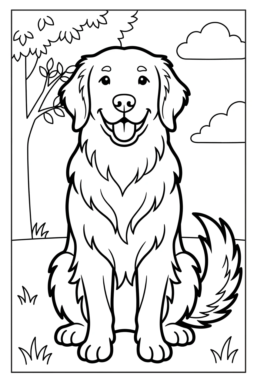 Advanced Dog Breed Coloring Page for Older Kids