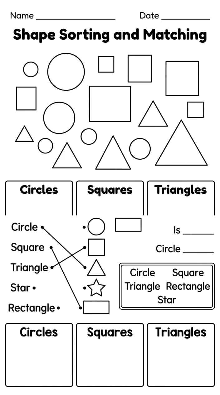 Sorting Shapes by Color Group Into Correct Boxes