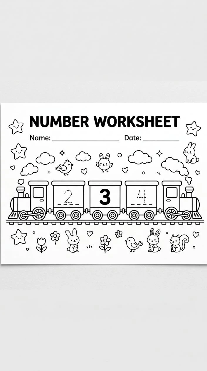 Free Dotted Number Tracing Worksheets Printable for Kids 10 Before and After Number Sequence Boxes