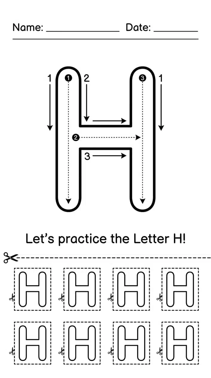 Free Uppercase and Lowercase Letter H Worksheets for Kids 10 Cut and Paste Letter H Activity