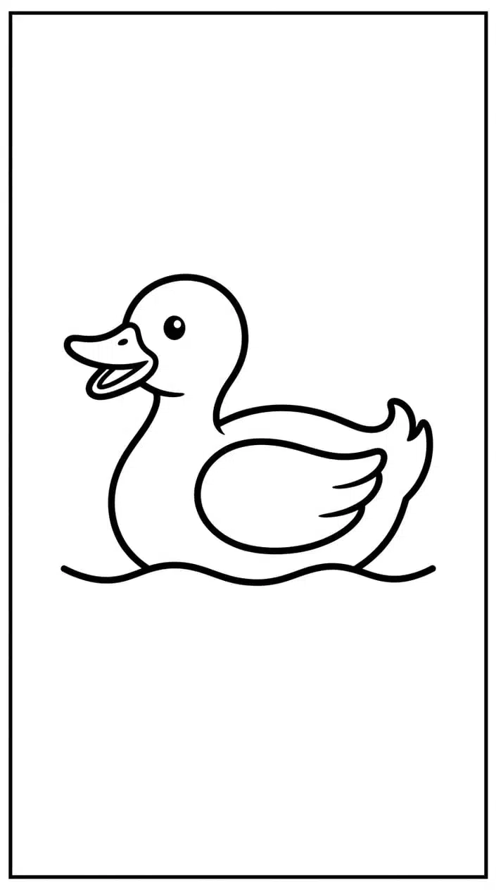Free Farm Animal Coloring Pages for Preschoolers 6 Duck Swimming in the Pond Coloring Page