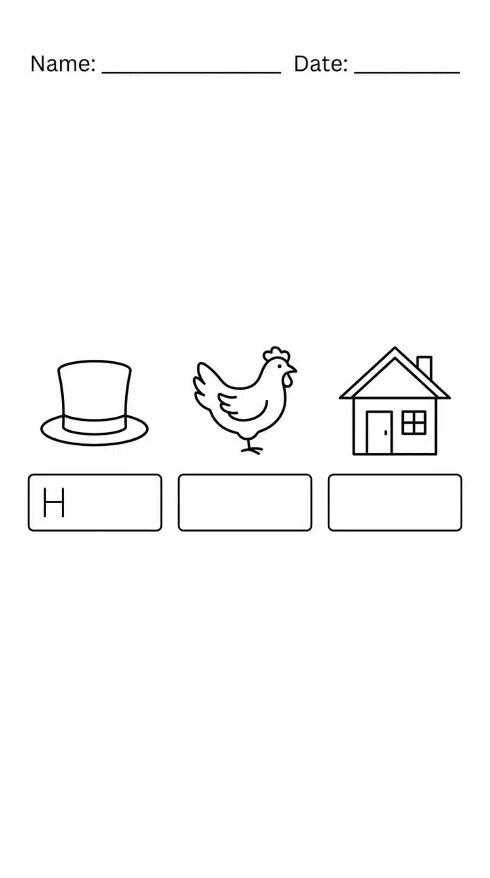 Free Uppercase and Lowercase Letter H Worksheets for Kids 7 Beginning Sound H Practice
