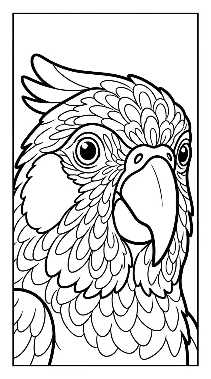 Free Bird Coloring Pages for Kids 9 Bird Close-Up Portrait Coloring Page